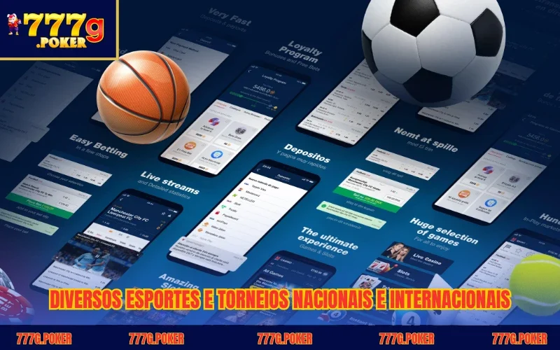 Diversos esportes e torneios nacionais e internacionais